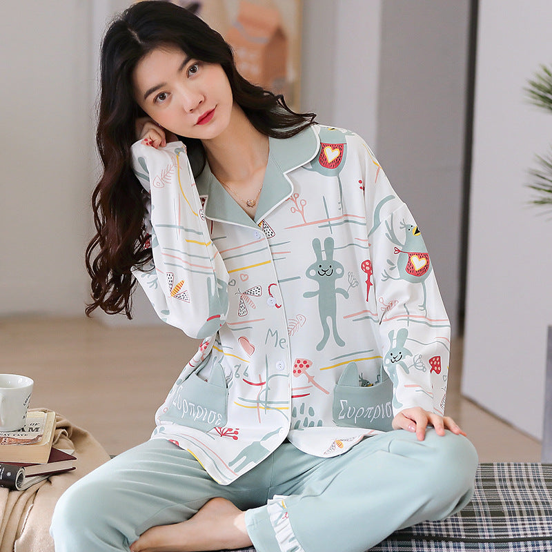 Women's long sleeve pajamas suit