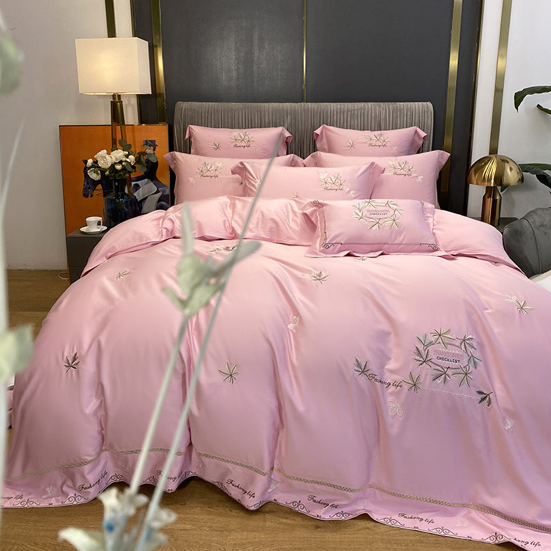 Luxury Embroidered Skin-friendly Quilt Cover Bedding