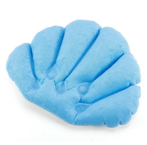 Inflatable bath pillow with suction cup bath pillow