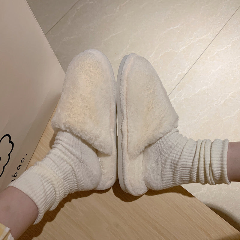 Non-Slip Women's Plush Warm Cotton Slippers