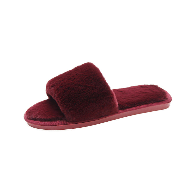 Ladies Fashion New Suede Plush Slippers