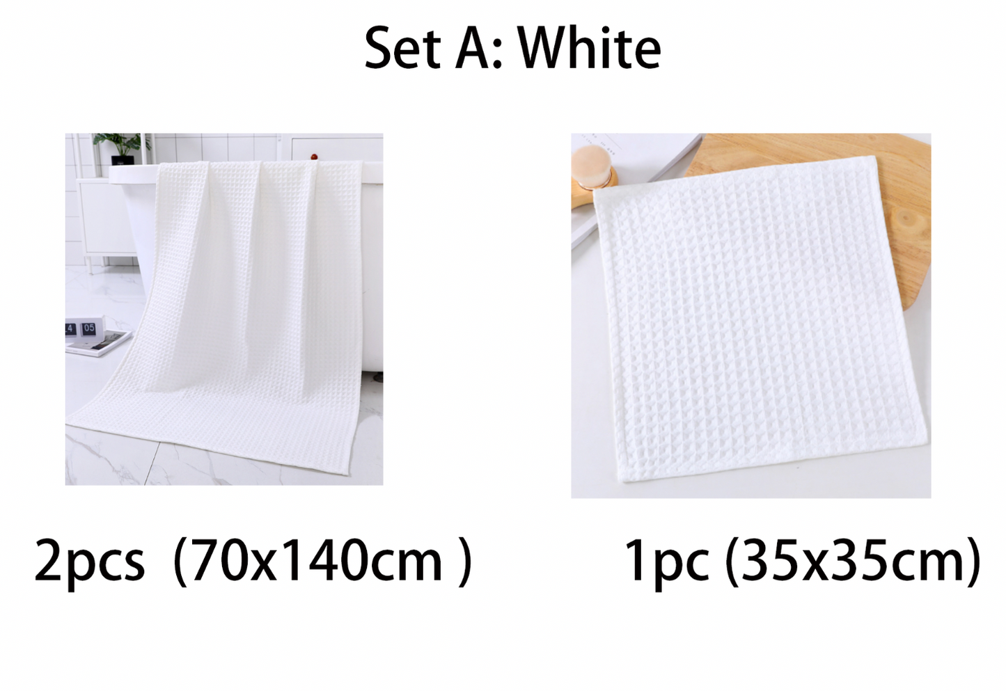 Pure Cotton Waffle Bath Towel