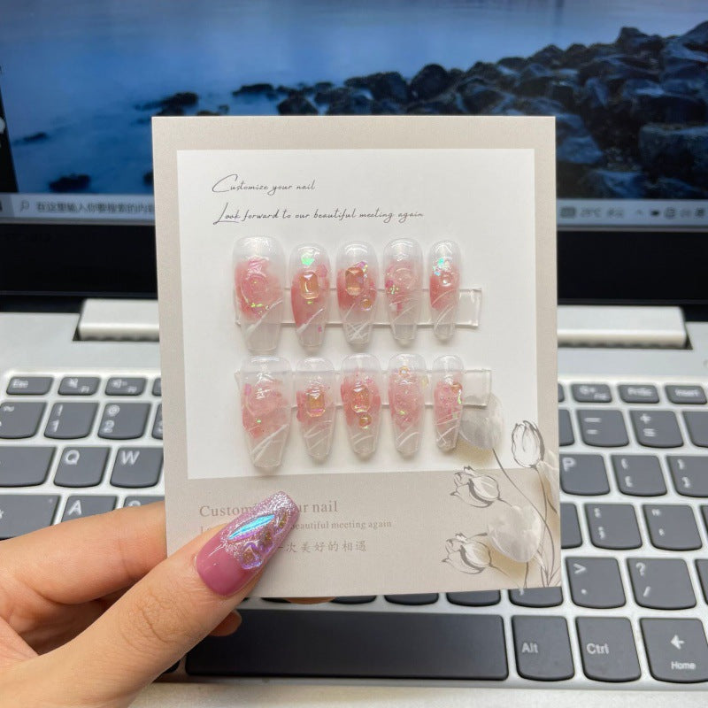 Gentle Strawberry Crystal Wear Tourmaline Clear Pure Desire Nail Art