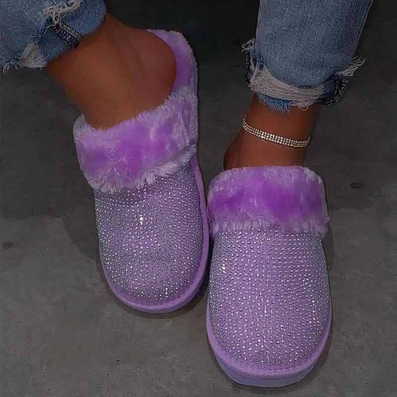 Bright Diamond Fluffy Slippers