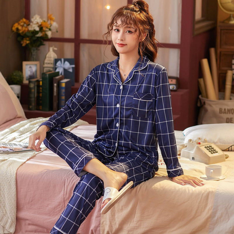 Pajama Set Long Sleeve Shirt And Full-Length Pant Pjs Lounge Sets