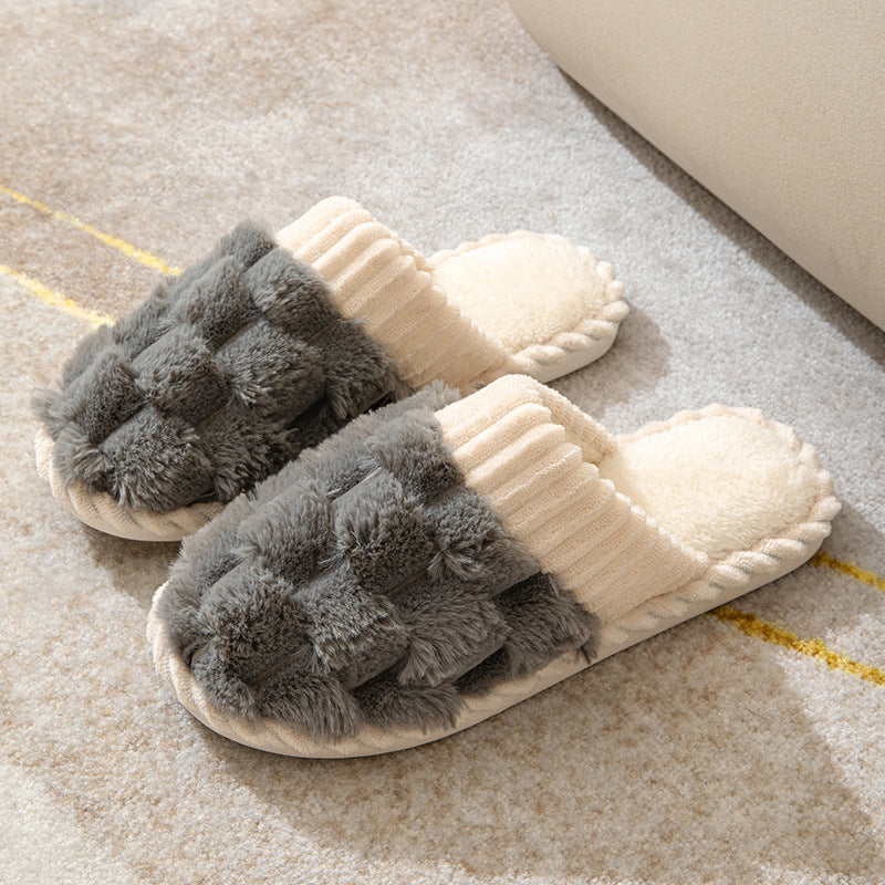 Platform Couple Plush Slippers