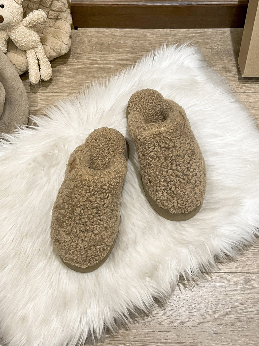 Teddy Fluffy Slippers Women's Outer Wear