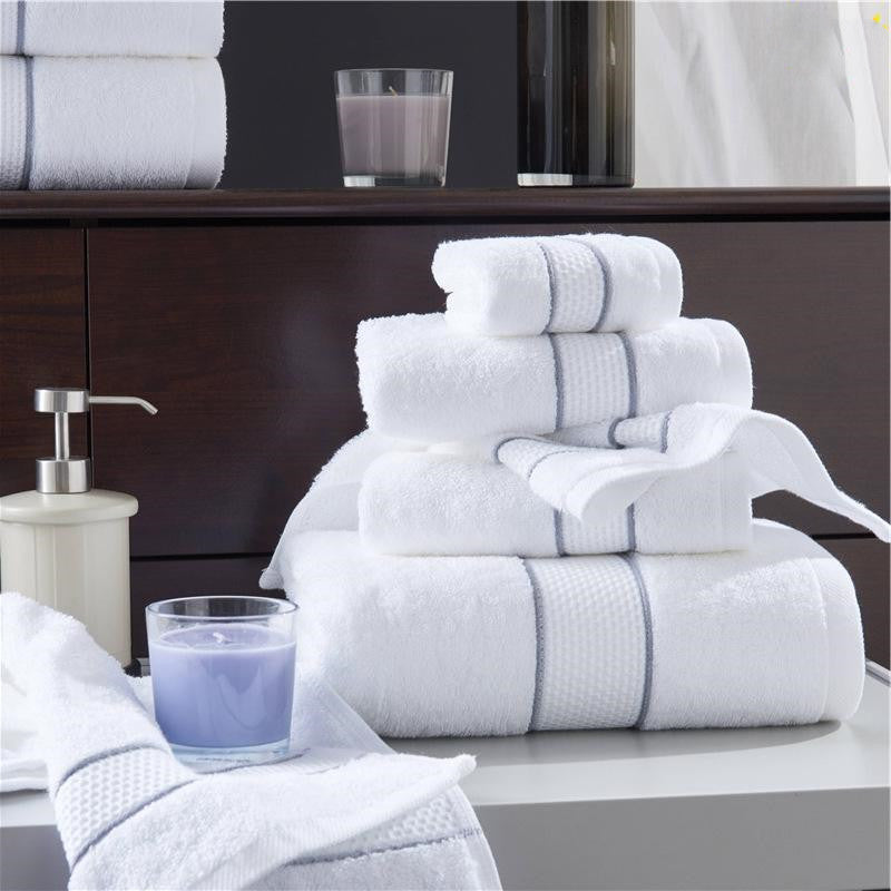 Cotton Beach Towel White Hotel Absorbent Bath Towels