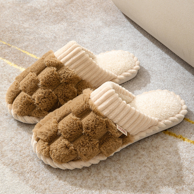 Platform Couple Plush Slippers