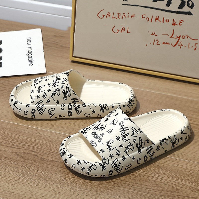 Women's Creative Print Platform Slippers