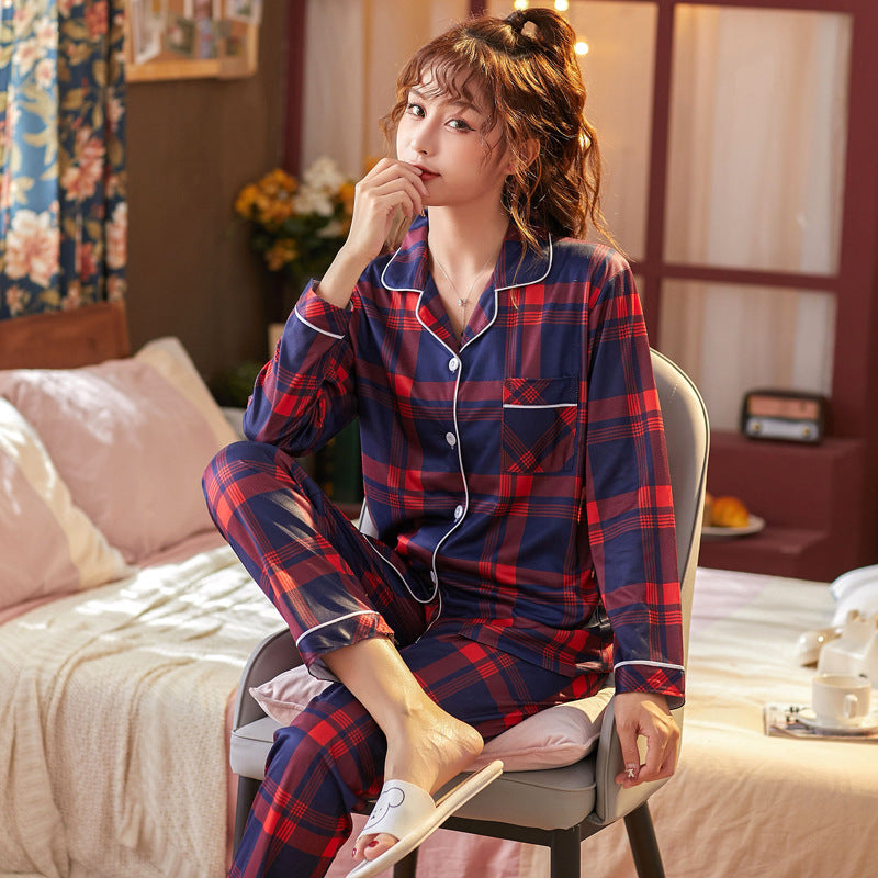 Pajama Set Long Sleeve Shirt And Full-Length Pant Pjs Lounge Sets