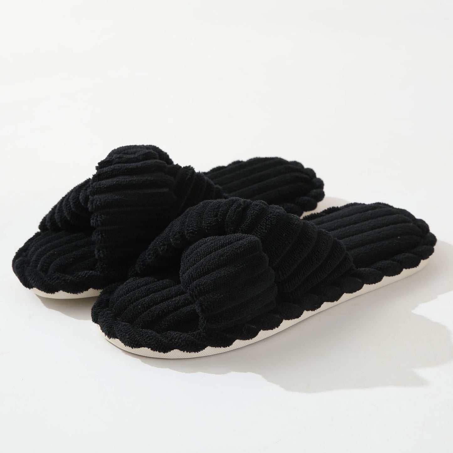 Corduroy Non-slip Cross Slippers