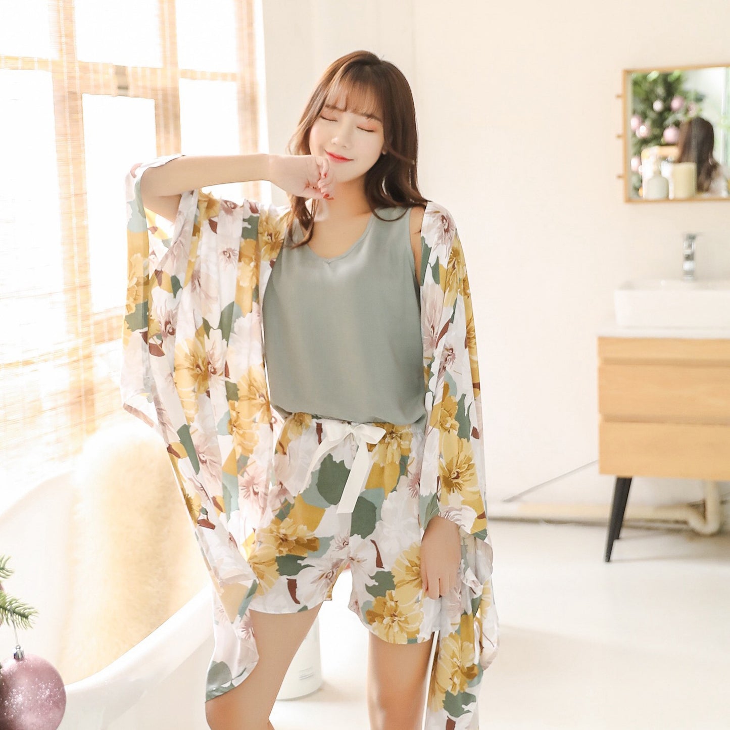 Cotton four-piece pajamas