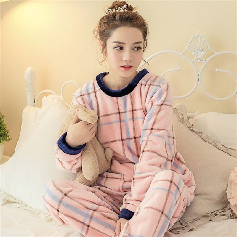 Women's Thick Sweet Cute Long Sleeve Flange Homewear Suit