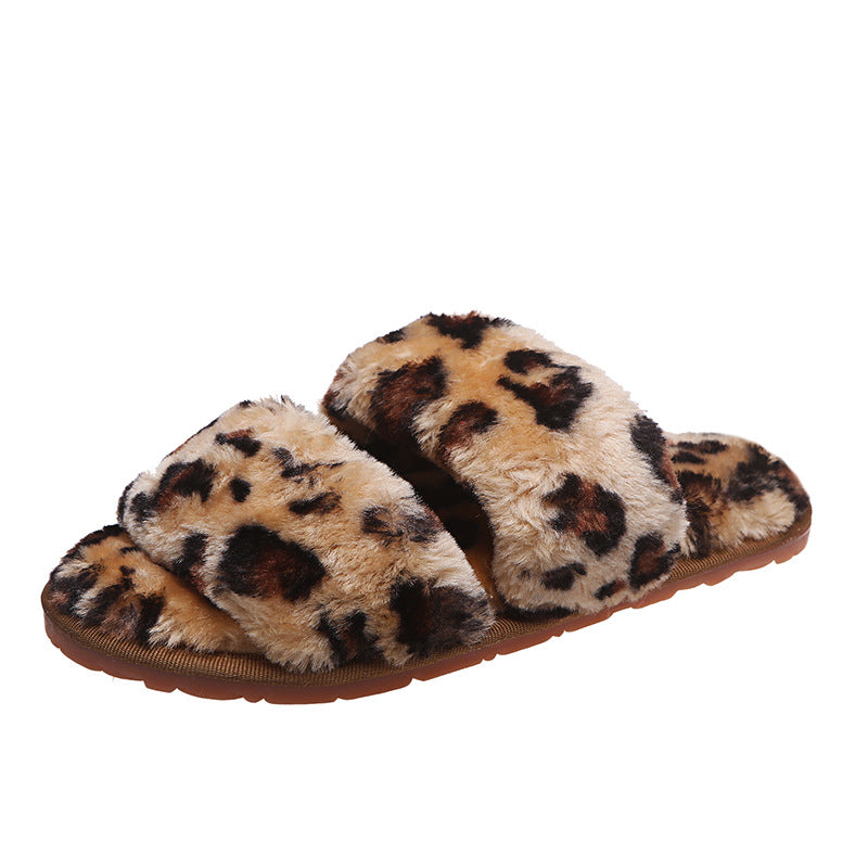 Flat Bottom Home Casual Fur Slippers