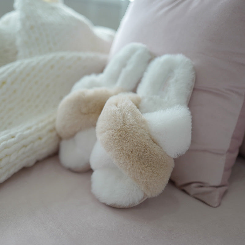 Bunny Fleece Soft Bottom Furry Slippers