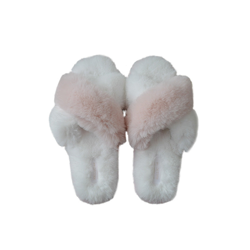 Bunny Fleece Soft Bottom Furry Slippers