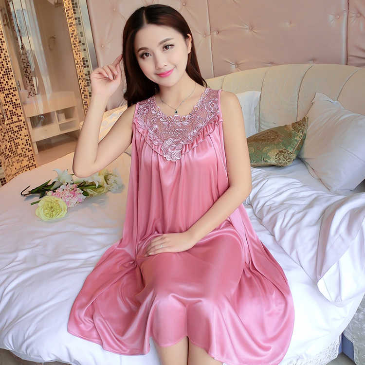 Ladies Sexy Sling Silk Thin Silk Lace Nightdress