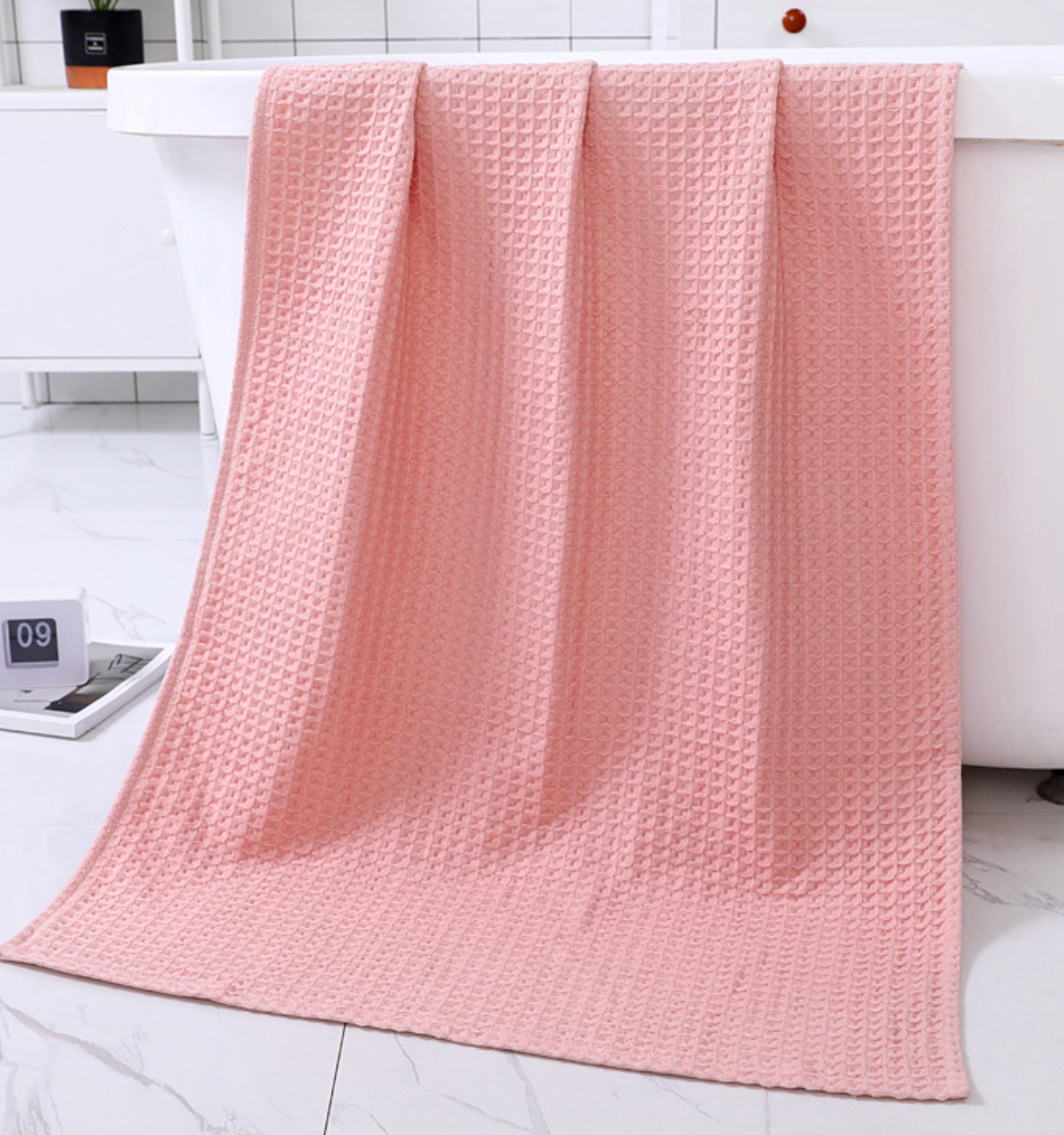 Pure Cotton Waffle Bath Towel