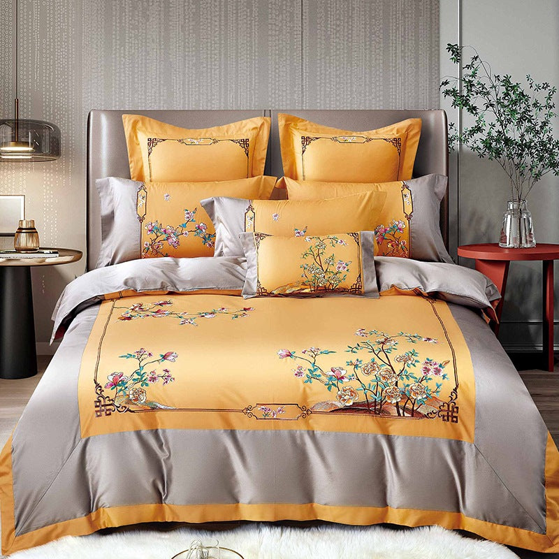 Luxury Embroidered Skin-friendly Quilt Cover Bedding