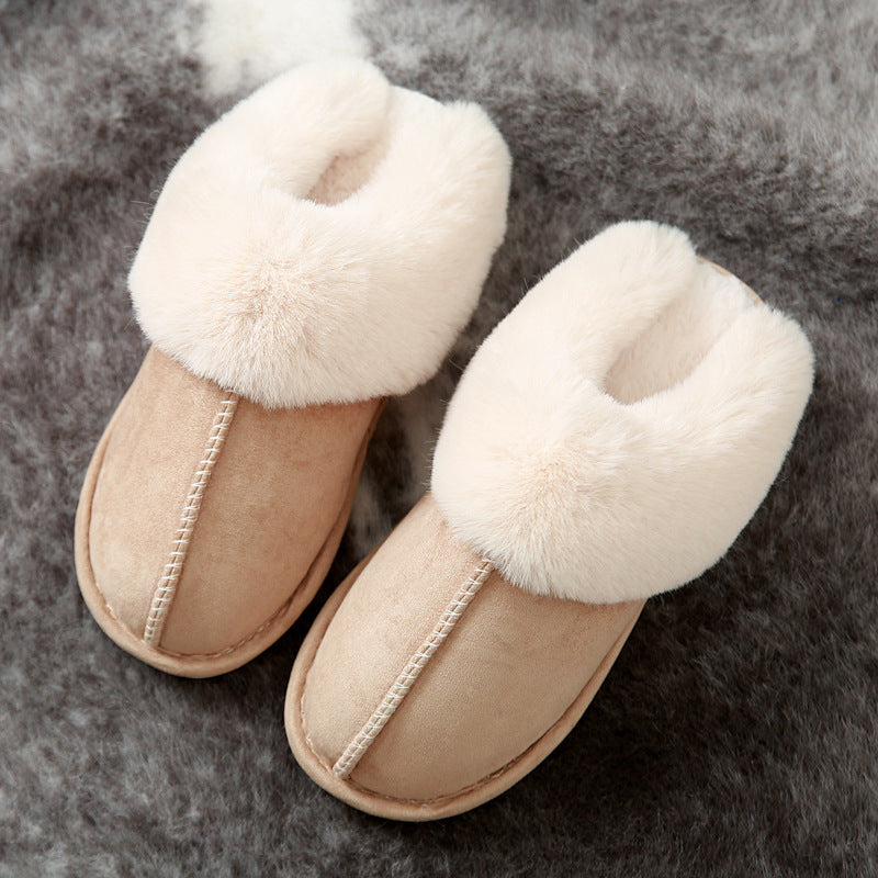 Suede cotton slippers