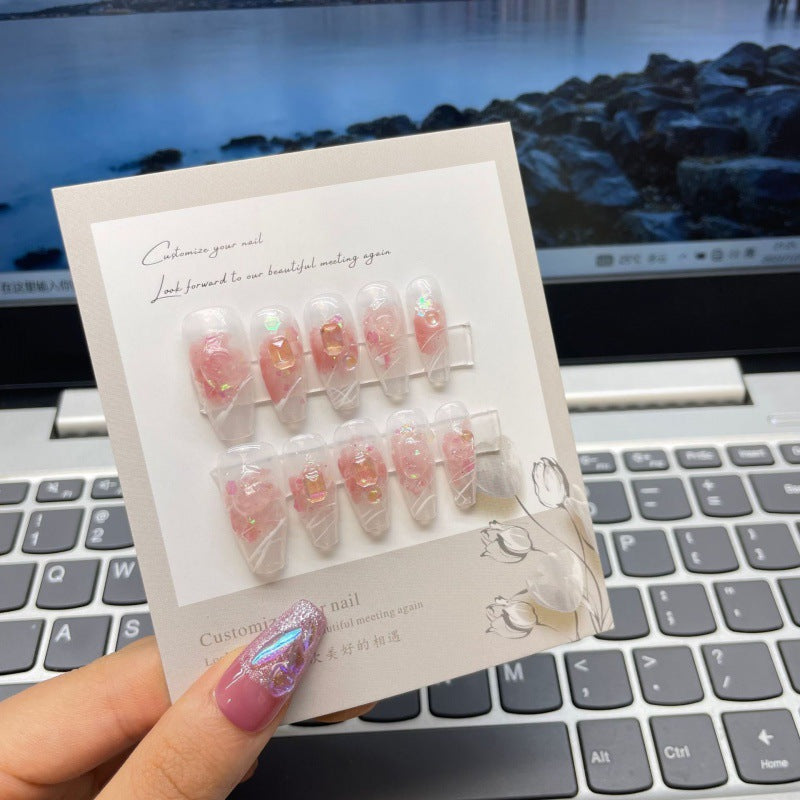 Gentle Strawberry Crystal Wear Tourmaline Clear Pure Desire Nail Art