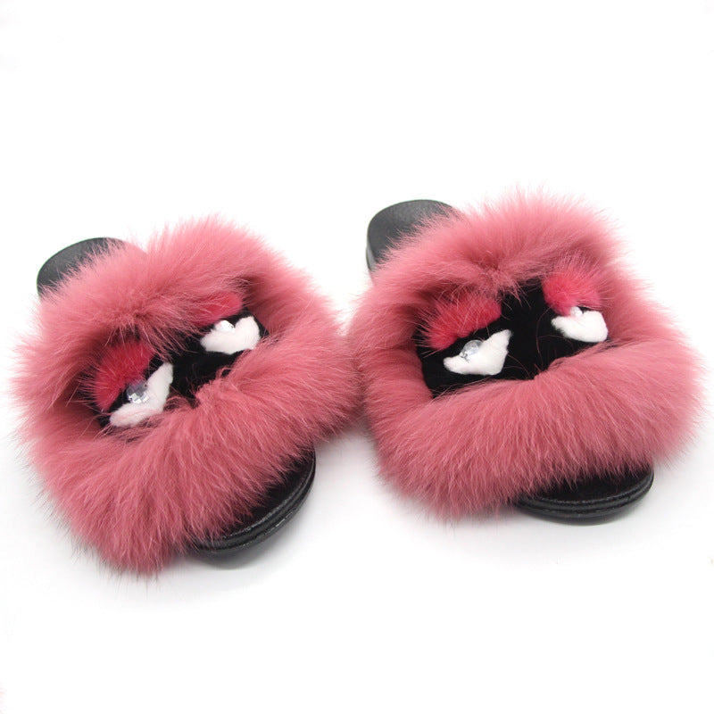 Fox hair slippers