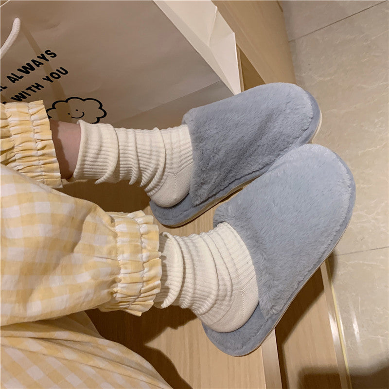 Non-Slip Women's Plush Warm Cotton Slippers