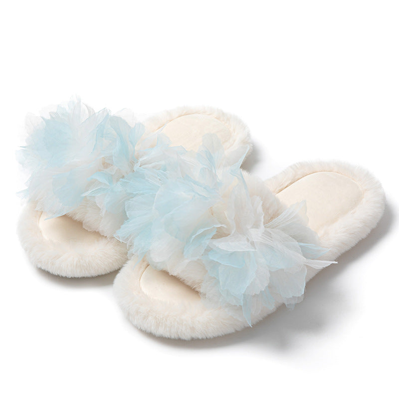 Petals Cotton Slippers Plush