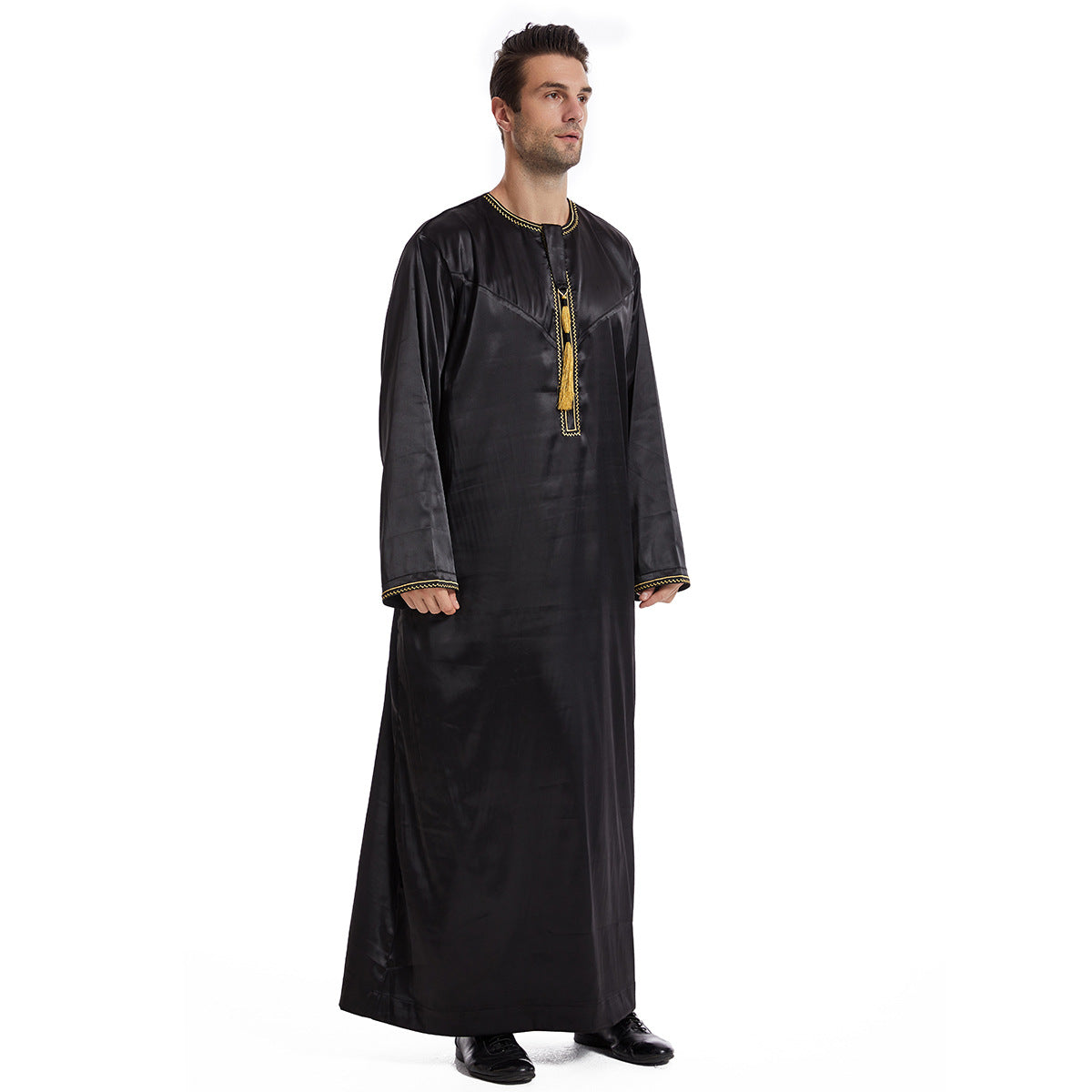 Ethnic Stitching Contrast Color Men's Robe