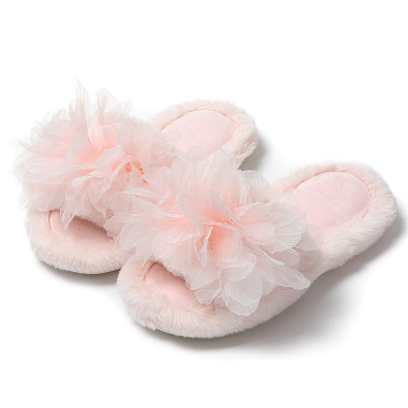 Petals Cotton Slippers Plush