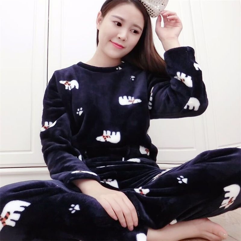 Women's Thick Sweet Cute Long Sleeve Flange Homewear Suit