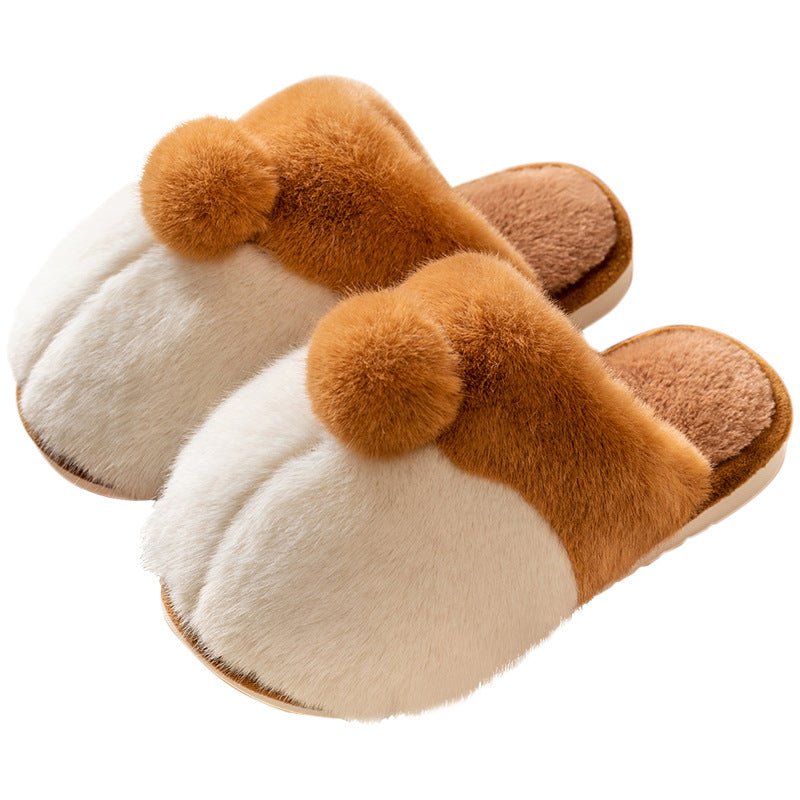 Women's Cute Indoor Plush Corgi Slippers