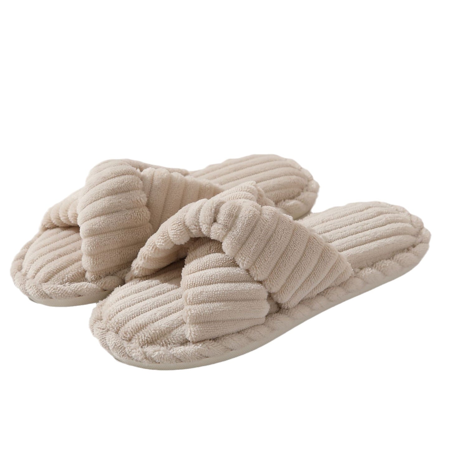 Corduroy Non-slip Cross Slippers