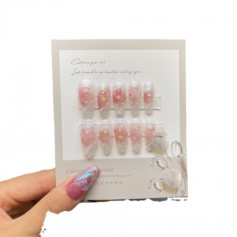 Gentle Strawberry Crystal Wear Tourmaline Clear Pure Desire Nail Art