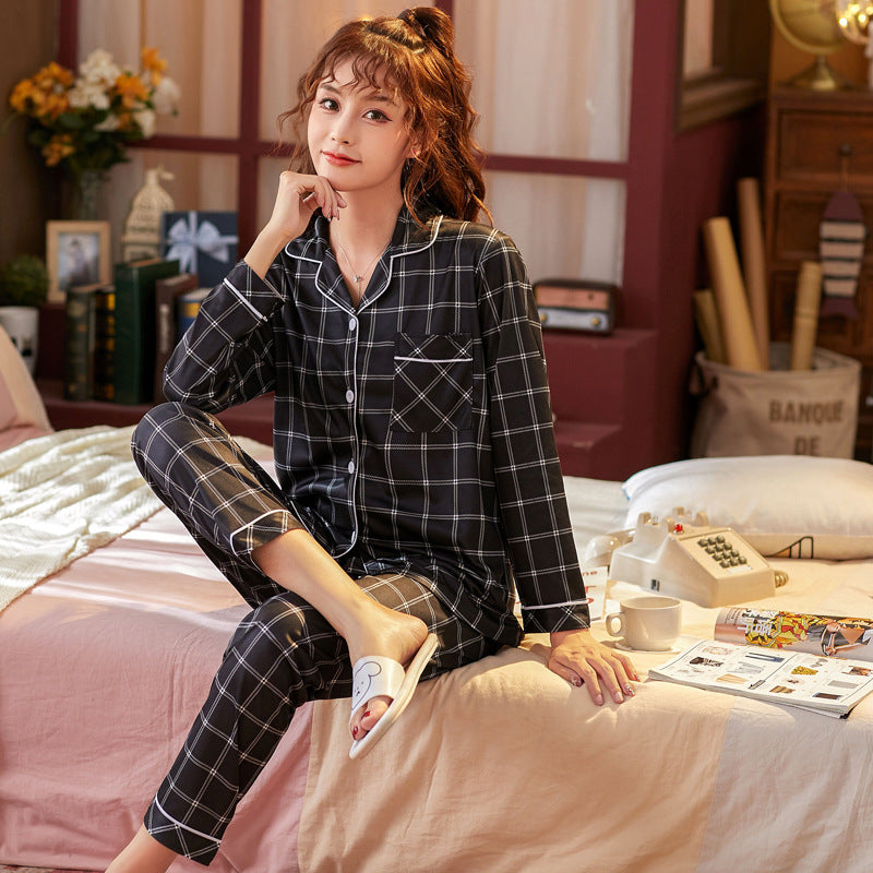 Pajama Set Long Sleeve Shirt And Full-Length Pant Pjs Lounge Sets