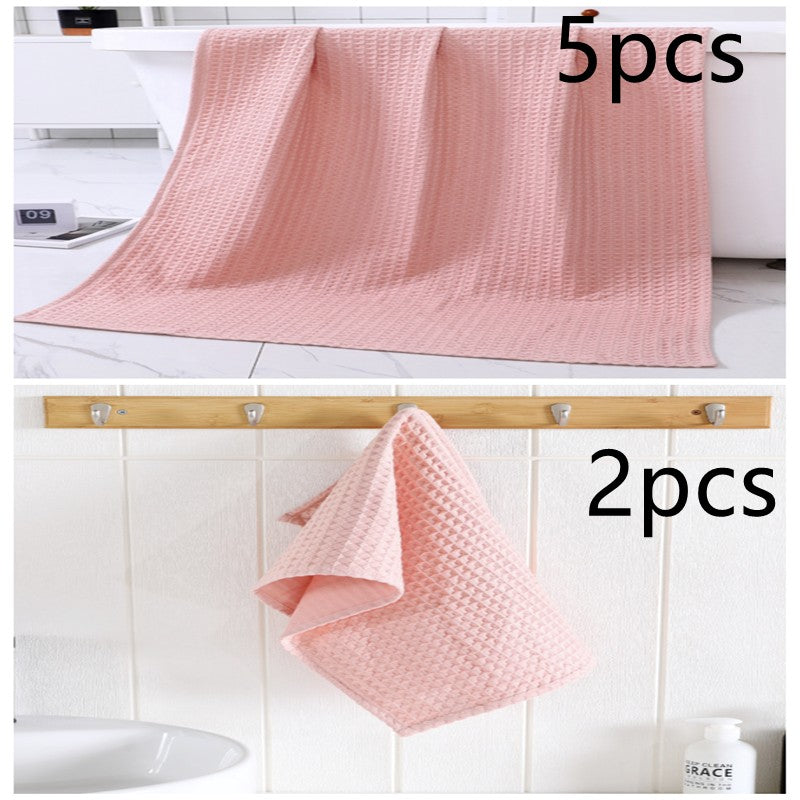 Pure Cotton Waffle Bath Towel