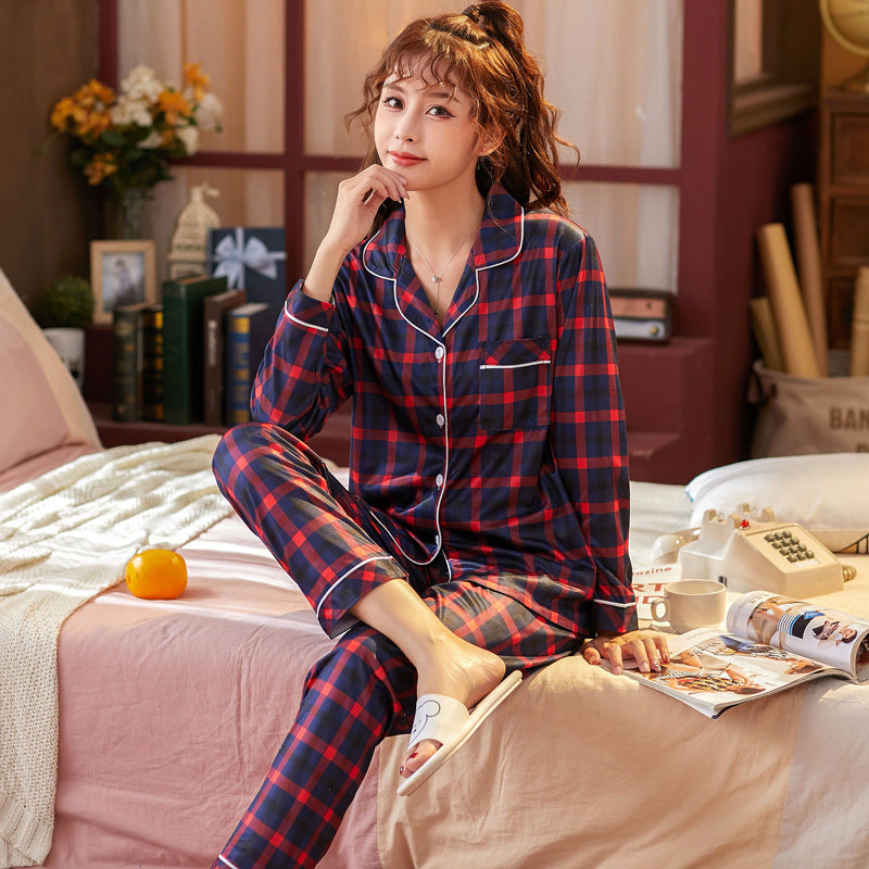 Pajama Set Long Sleeve Shirt And Full-Length Pant Pjs Lounge Sets