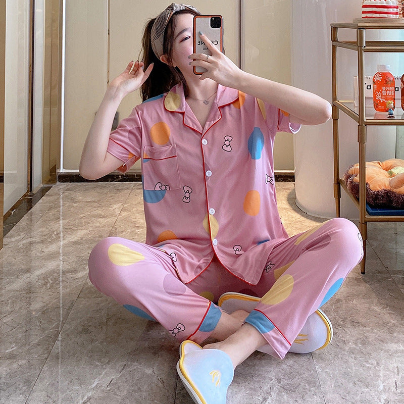 Short-sleeved Trousers Milk Silk Women's Pajamas