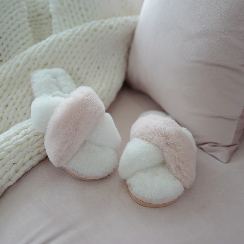 Bunny Fleece Soft Bottom Furry Slippers