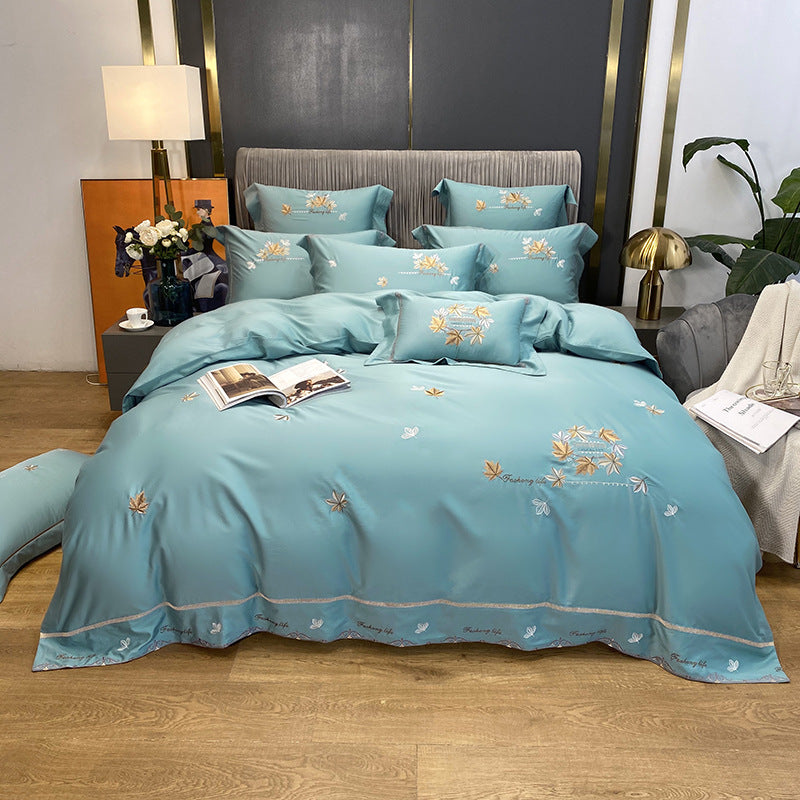 Luxury Embroidered Skin-friendly Quilt Cover Bedding