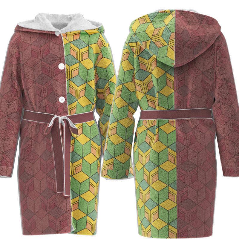 Flannel Bathrobe Two-dimensional Cloak Pajamas