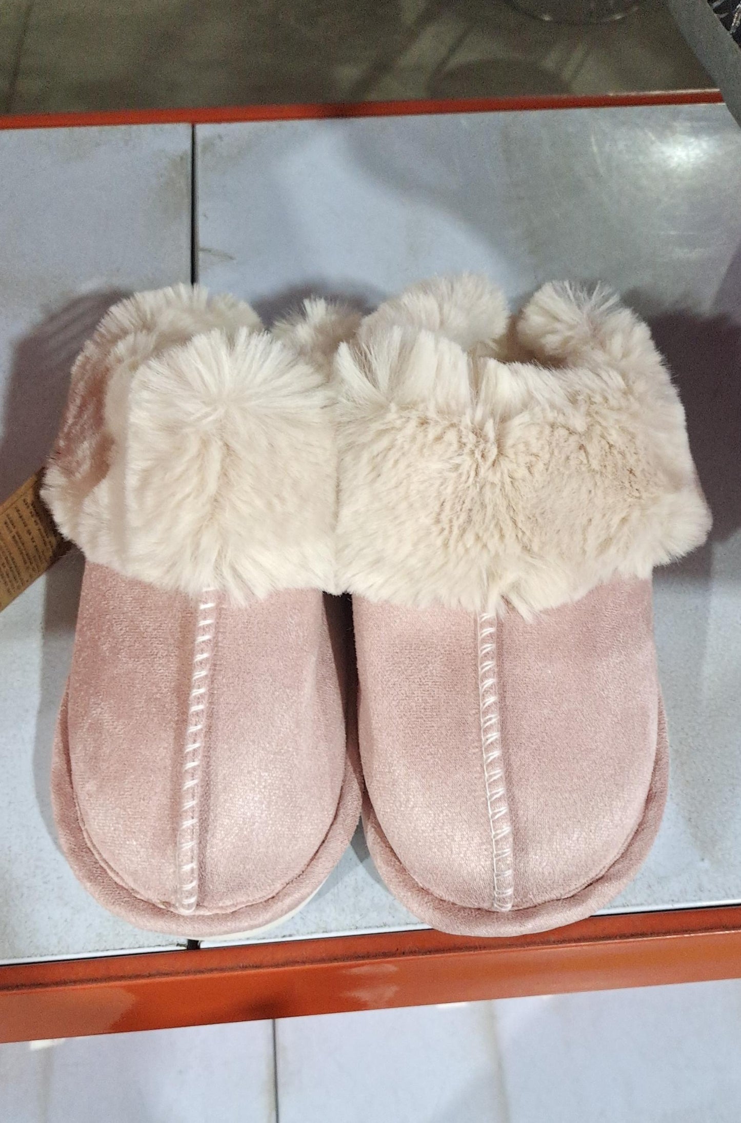 Suede cotton slippers