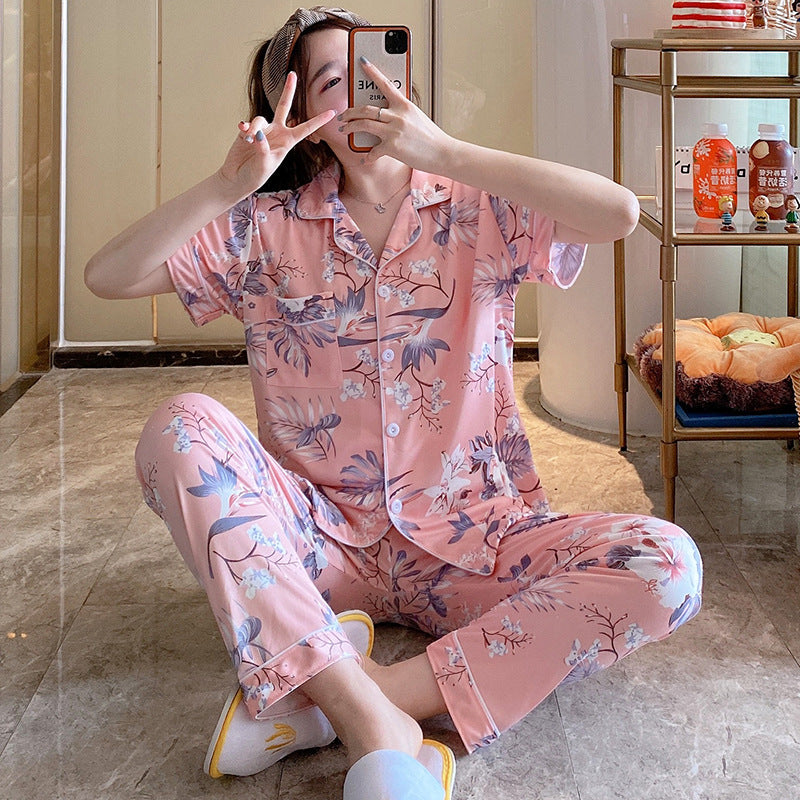 Short-sleeved Trousers Milk Silk Women's Pajamas