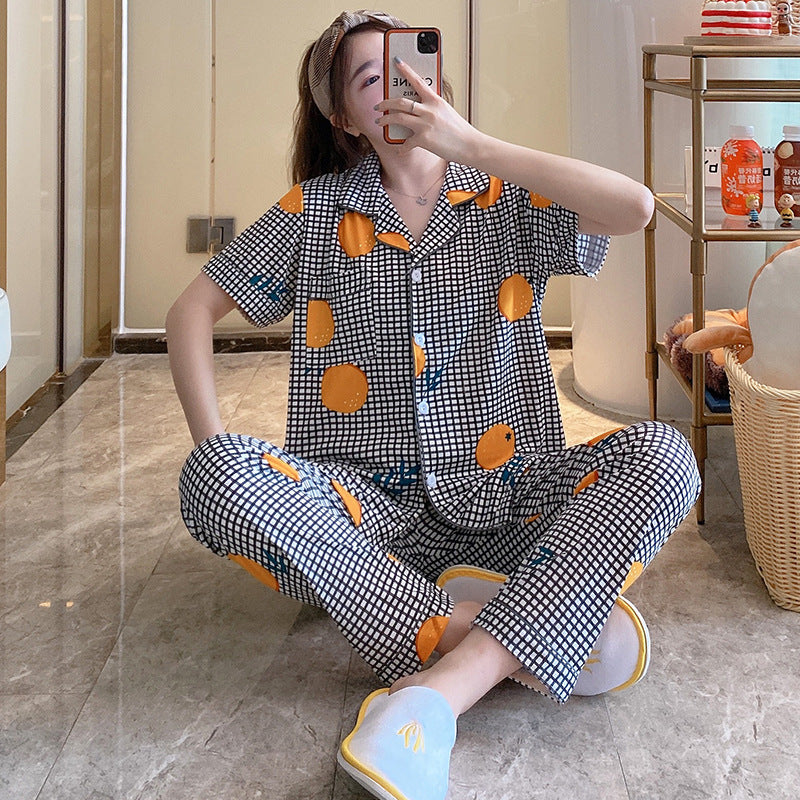 Short-sleeved Trousers Milk Silk Women's Pajamas